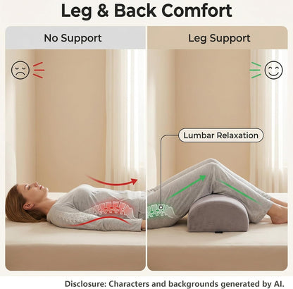 Leg Elevation Pillows for After Surgery, Ergonomic Memory Foam Wedge Leg Elevation Pillow Comfort Care for Back Knee Hip Ankles Pain, Knee Elevation Pillow for Injury, Rest Blue