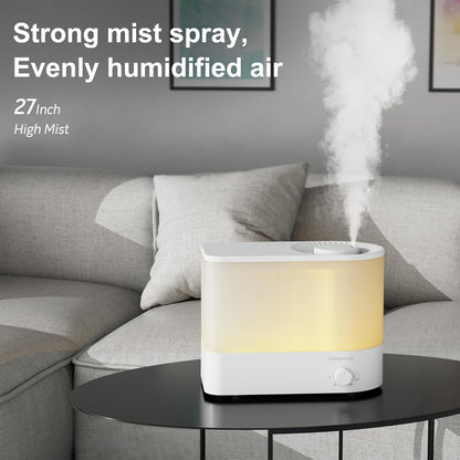 MEGAWISE 3.5L Cool Mist Humidifier – Ultra-Quiet Ultrasonic Vaporizer with Top-Fill Design, Essential Oil Diffuser, 7-Color Night Light & Auto Shut-Off