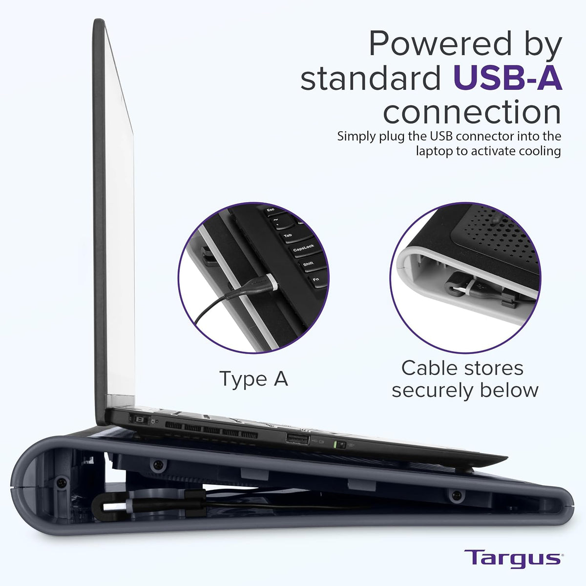 Targus 17 Inch Dual Fan Lap Chill Mat - Soft Neoprene Laptop Cooling Pad for Heat Protection, Fits Most 17" Laptops and Smaller - USB-A Connected Dual Fans for Heat Dispersion (AWE55US)