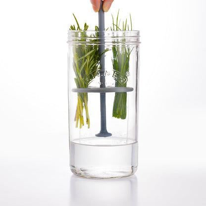 Kilner Herb Keeper Set | Keep Herbs Fresh for Up to 3 Weeks | 1L Wide Mouth Jar with Stainless Steel Lid & Silicone Lifter | Easy-to-Use for Home-Grown or Store-Bought Herbs | Recipe Booklet Included