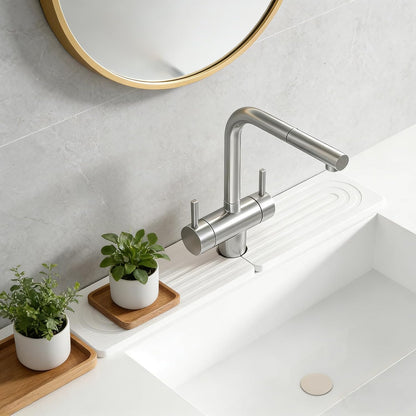 Diatomite Kitchen Faucet Mat – Quick Drying Stone Sink Tray & Splash Guard, Super Absorbent Moisture-Proof Sink Pad for Kitchen Counter Accessories(15.7" x 3.9")