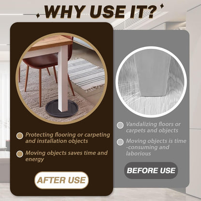 ASTIMESA 8 Pieces 3" Square Furniture Sliders, Heavy Duty Furniture Pads Cups with Carpet Base, Reusable Floor Protectors for Hardwood Vinyl Tile Couch Table Chair Bottom (Brown) (78mm, Square)