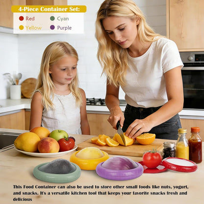 Avocado Saver and Onion Storage 4 Set - Reusable refrigerator avocado storage containers,for fridge Apples, Tomatoes, Tomato, Lemons for Ideal