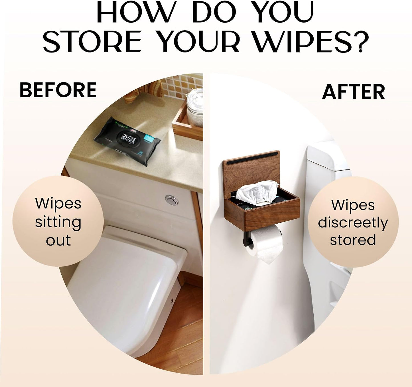 Day Moon™ - Toilet Paper Holder with Shelf - Modern Roll Holder for Bathroom - 1 Pack - Wall Mount - with Storage, Gold