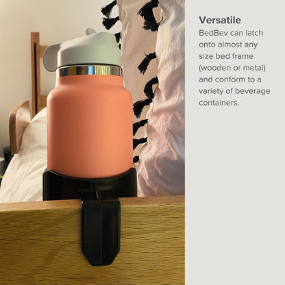 BedBev Cup Holder, Drink Holder, Bottle Holder Attachment for Beds, Bunk Bed Accessories, Lofted Beds and Cribs, Black