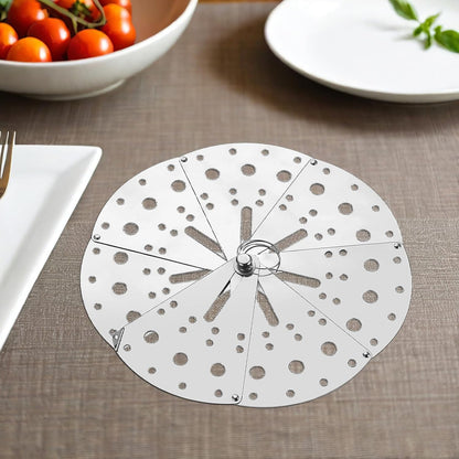 BESTonZON Adjustable Stainless Steel Overflow Lid Multifunctional Kitchen Spill Stopper Cover for Pots, Household Anti-spill Strainer Lid Suitable for Cooking and Boiling