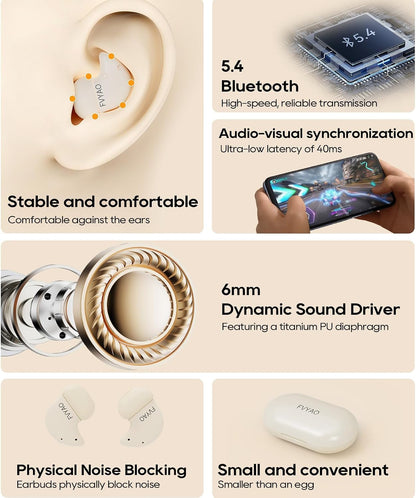 BUGANI Sleep Earbuds for Side Sleepers, Sleep Bluetooth Headphones, | Ear Buds Sleeping Wireless Bluetooth 5.4, 42H Playtime, Mini Invisible Buds for Sleeping, Hidden Earbuds for Small Ears