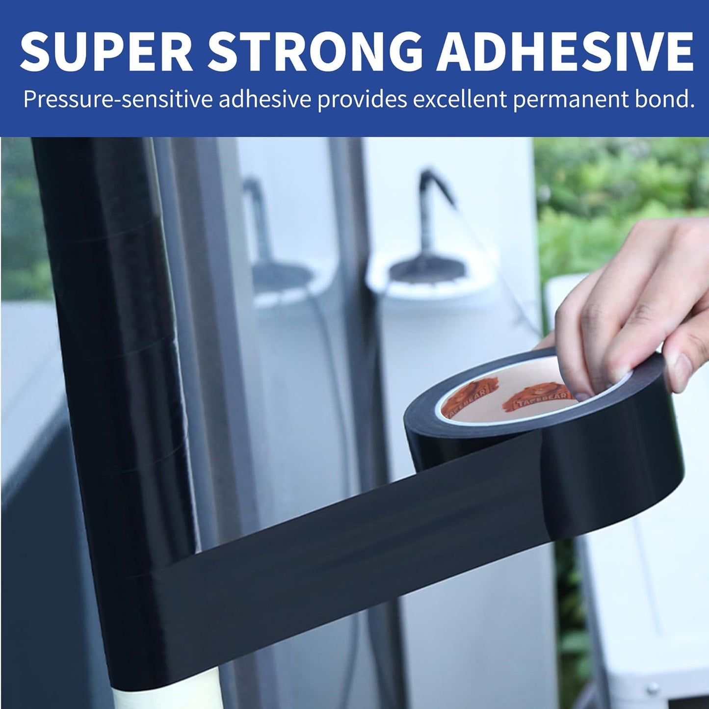 TAPEBEAR Corrosion Protection Pipe Tape 10mil PVC Pipe Wrap Tape 4" Wide | 33Yard/Roll Waterproof PVC Black Tape Hose Leak Proof Thicker for Drain Pipe, Metal Electrical Outdoor Underground Pipe