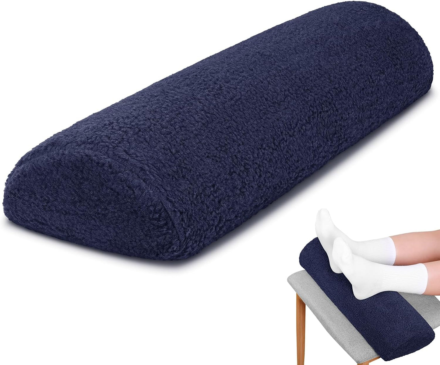 Sintuff Recliner Leg Rest Cushion Sofa Footrest Pillow with Cover Half Moon Bolster Pillow Under Knee Pillow for Sleeping On Back Alleviating Pain, 19.7 x 8 x 3.5 Inch (Coffee)