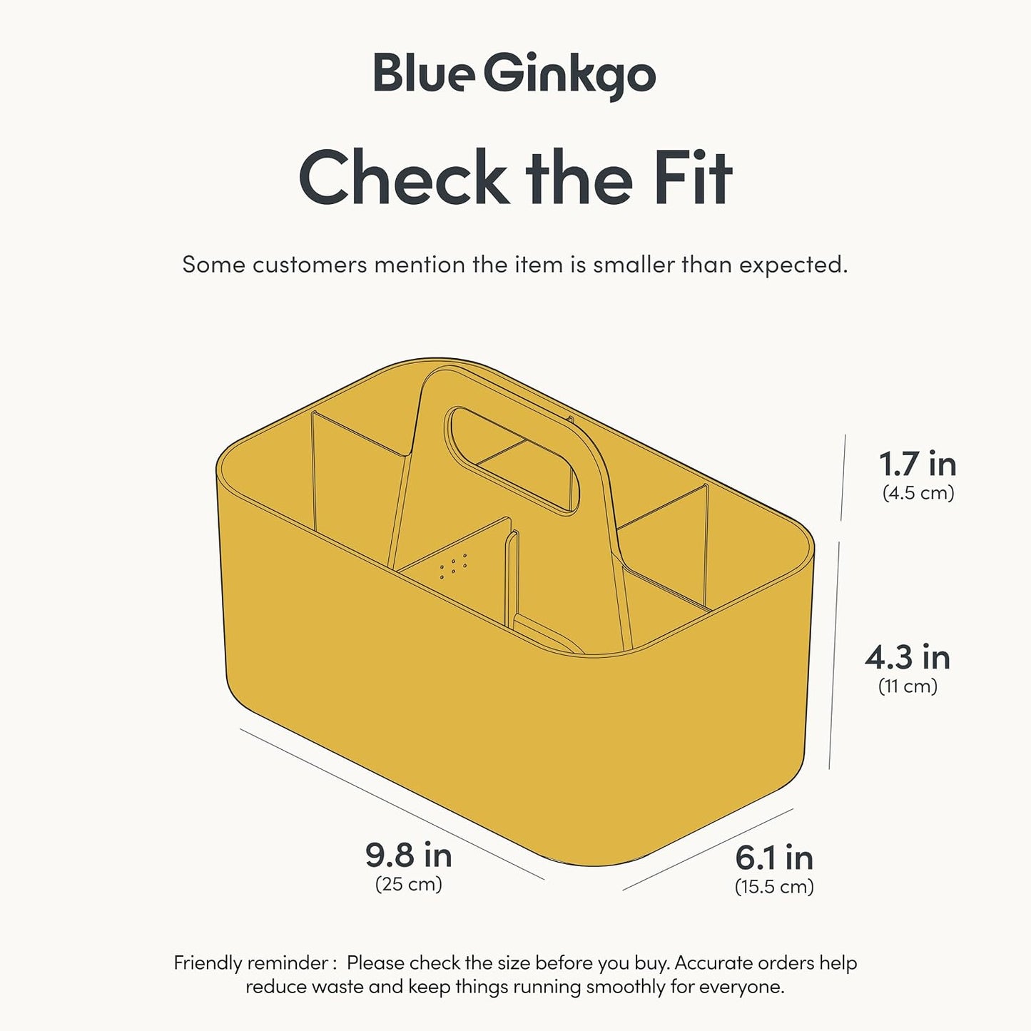 BLUE GINKGO Stackable Organizer Caddy, Rectangle, White, Made in Korea | Portable. Adjustable. Home, Office & School Storage.