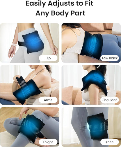 2 Ice Packs for Injuries Reusable, Cold and Hot Packs for Injuries, Joint Pain, Muscle Soreness, and Body Inflammation, Adjustable Ice Packs Wraps for Knees, Back, Shoulders, Arms, and Legs