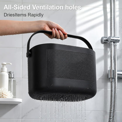 Plastic Portable Shower Caddy Basket, Storage Organizer with Handle, Yellow | Bottom Drain Holes, Keep Dry, Sturdy and Durable, Easy to Carry for Bathroom, Kitchen, Dorm Room, RV, College