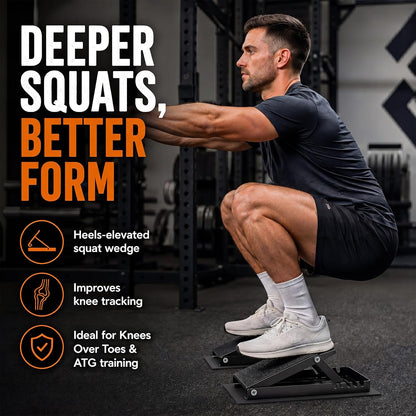 2 Pack Adjustable Slant Board for Calf Stretching, Steel Calf Stretch Board 20°-40° Non-Slip Squat Wedge with Handle for Exercise Rehab Leg Stretch and Plantar Fasciitis Relief