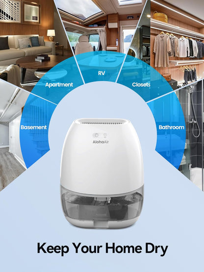 Dehumidifiers for Home, 34 oz Small Dehumidifier for Room, Quiet Dehumidifiers for Bathroom, Bedroom, RV, Closet with Auto Shut Off, 7 Colors Night Light