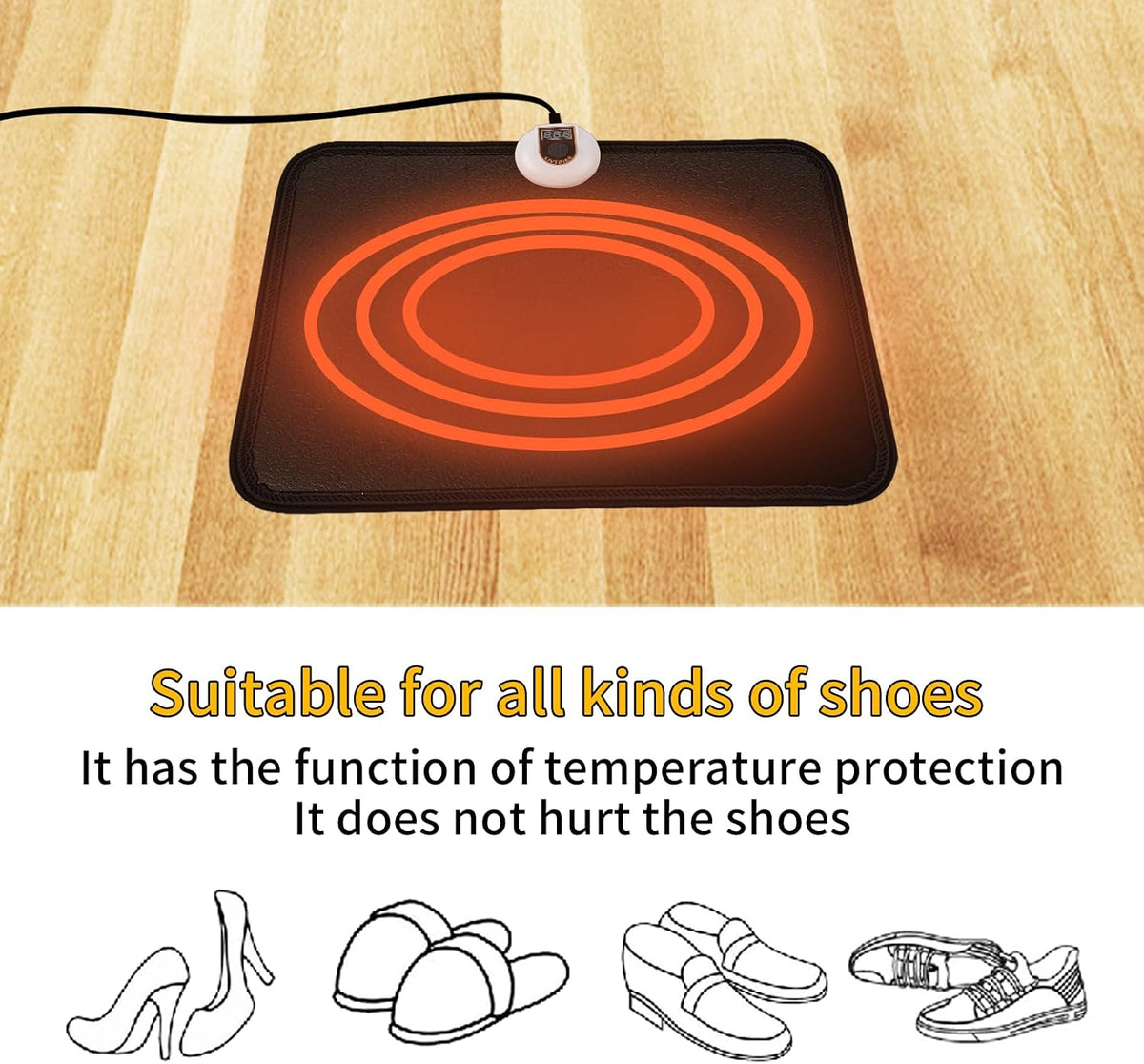 Livtribe Heated Floor Mat for Foot, Carbon Crystal Heated Foot Warmer