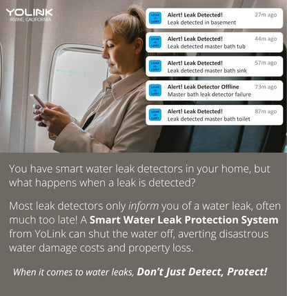 YoLink Water Leak Starter Kit: Hub + 6 Leak Sensor 1 (Silent), LoRa Long-Range, App/SMS/Email Alerts, D2D Offline Triggers, 2 AAA Up to 5-Year Battery, Compatible with Alexa/IFTTT/Home Assistant