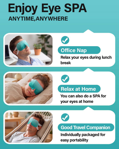 Steam Eye Mask,Warm Eye Compress for Dry Eyes Sleep Mask,Hot Auto Heated Eye Masks Relaxing Items for Women Moist Heat for Eyes Soothing Eye Fatigue,Disposable EyeMask for SPA Essentials