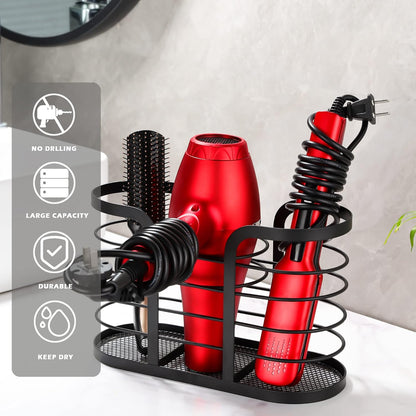 YIGII Hair Tool Organizer, Cabinet Door Storage Basket, Bathroom, Black | Storage for Hair Dryers, Flat Irons and Curling Tools, Space-Saving Cabinet Design for Bathroom Styling Tools