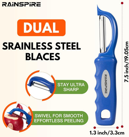 Rainspire Vegetable Peeler Potato Peelers for Kitchen, Sharp Stainless Steel Blades Veggie, Comfortable Handle Fruit Peeler, Carrot Peeler Apple Peeler Dishwasher Safe Black, 1-Pack
