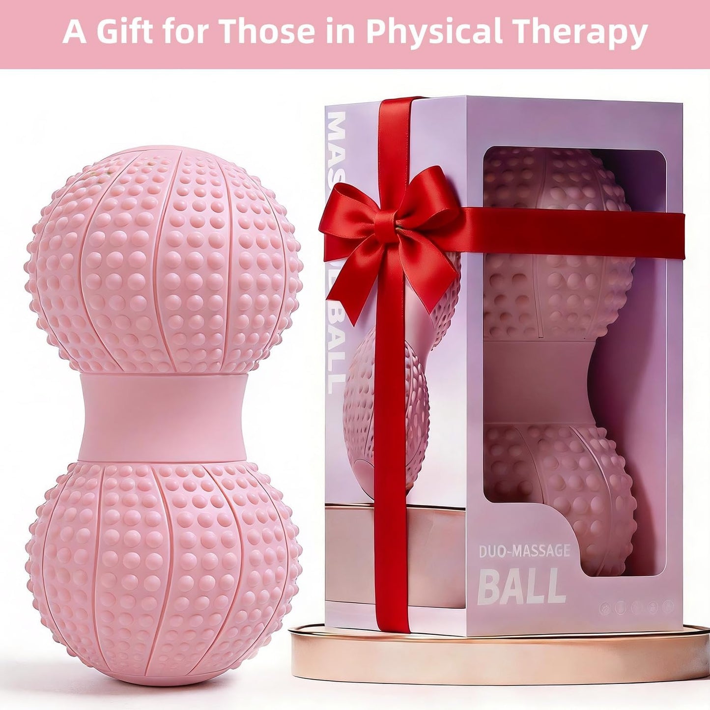 8 Inch Large Peanut Massage Ball Roller for Large Muscle Groups, Deep Tissue Double Massage Ball for Neck,Back,Leg,Low Back,Peanut Myofascia Release Ball for Muscle Knots&Physical Therapy