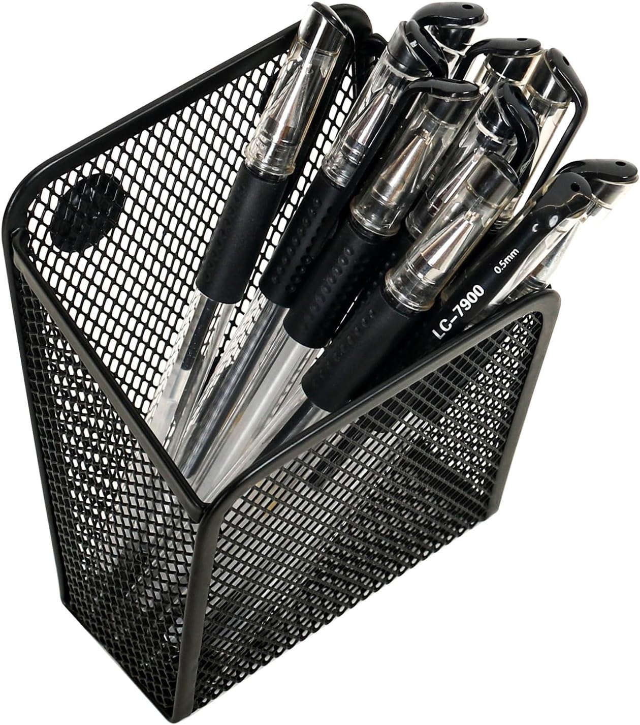 UCYCAZ Magnetic Pen Holder,Single Magnetic Pencil Locker Holder Organizer | Strong Magnets Mesh Marker Holder,Locker Accessories,Writing Utensil Storage Organizer,Pen Basket for Whiteboard,Refrigerator