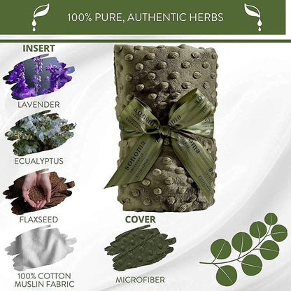 Sonoma Lavender Spa Heat Wrap for Neck, Shoulders and Lower Back, Microwaveable Lavender Aromatherapy Heating Pad, Removable and Washable Covers, Stress and Pain Relief (9" x 26", Lilac Dot)