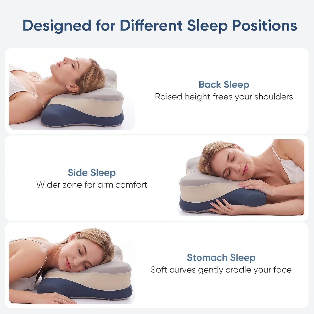 Sweetcrispy Cervical Pillow for Neck Pain Relief, Cooling Memory Foam
