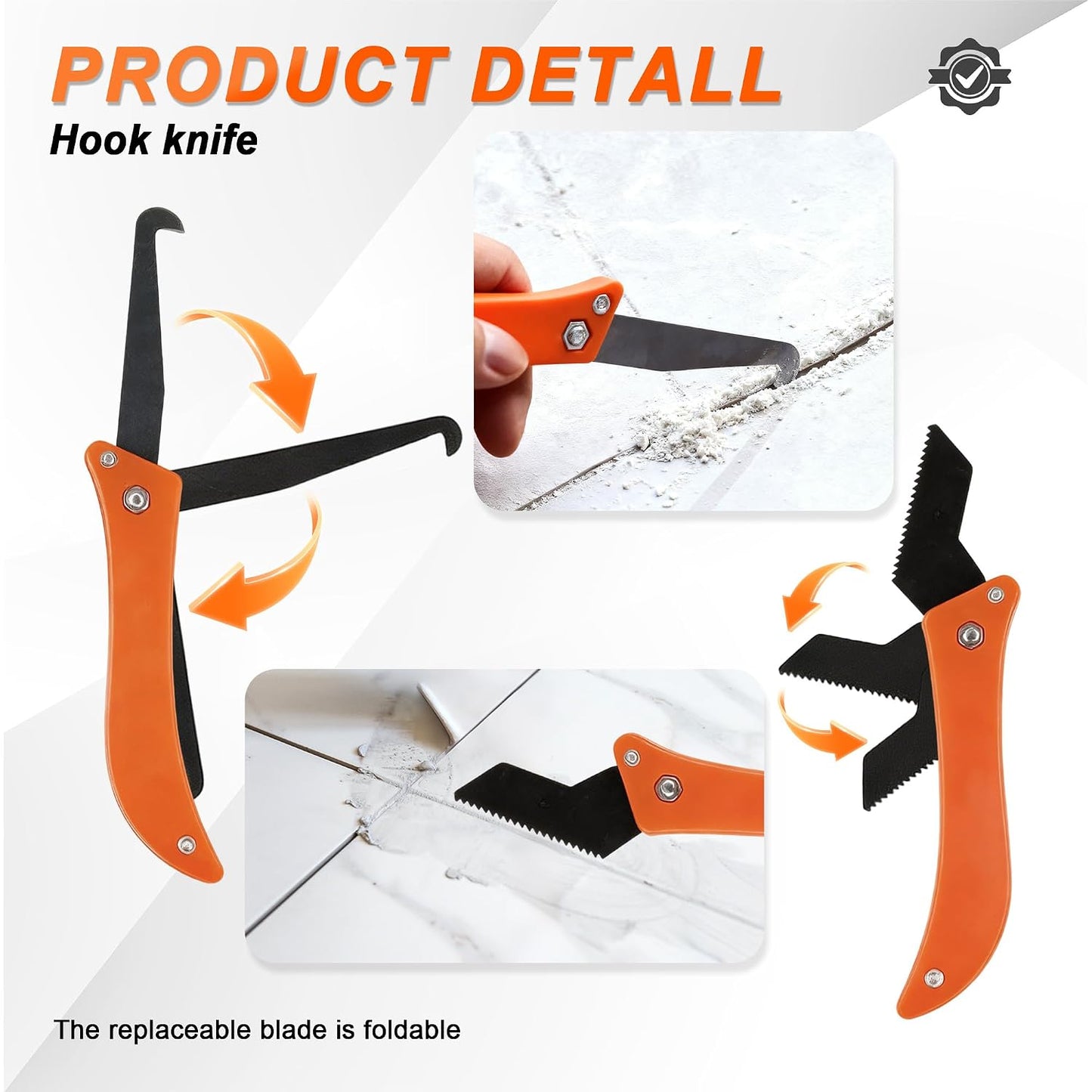 23 Pack Grout Removal Tool Kit, 2 Tile Grout Saws with 6 Extra Blades, 2 Hand Grout Saw with 5 Cleaning Sawtooth Blades, Hook Knife, for Bath Shower Floor Tile Grout Cleaning Caulk Remover