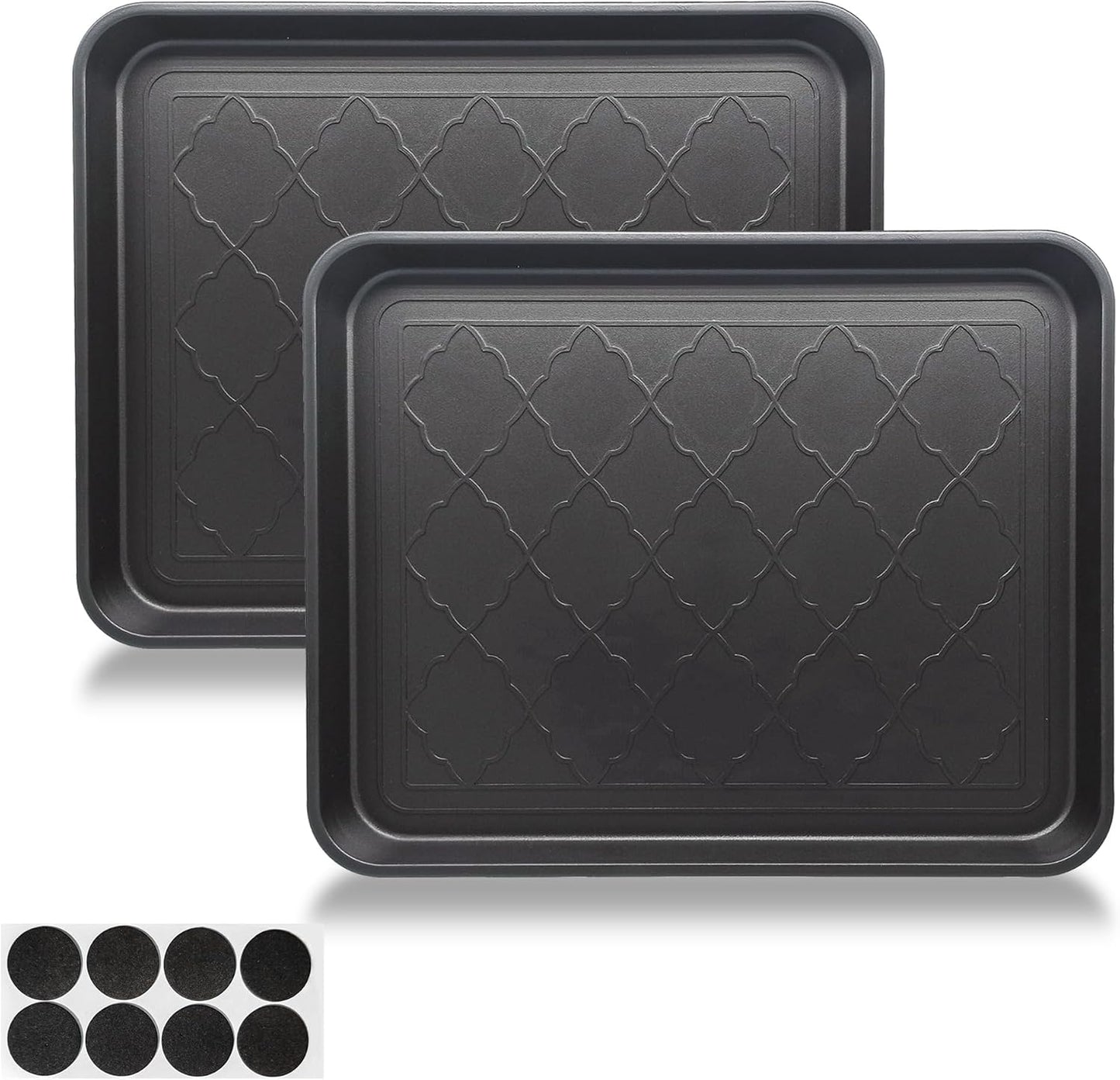 Boot Tray for Entryway Indoor, 3 Pack Wet Shoe Trays for Floor Protection, Non-Slip Plastic Boot Shoe Mat Tray w/Lip, Mudroom(13.7 inx10.8 inx1.2in)