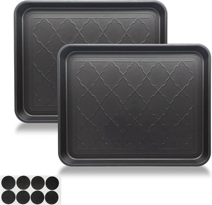 Boot Tray for Entryway Indoor, 3 Pack Wet Shoe Trays for Floor Protection, Non-Slip Plastic Boot Shoe Mat Tray w/Lip, Mudroom(13.7 inx10.8 inx1.2in)
