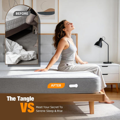 HOUSE AGAIN Bed Sheet Holders for Corners, 8-Point Grip Locking Clips & Straps Keep Fitted Sheets Firm, Tight and Smooth, No More Loose Sheets, Easy One-Time Installation (White)