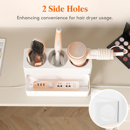 Lifewit Hair Tool Organizer Dryer Holder Countertop with 4 Cups, Black | 4 Stainless cups Tools Organizer, Acrylic body Hair Product Storage for Curling Iron, Brush, Straightener, Bathroom