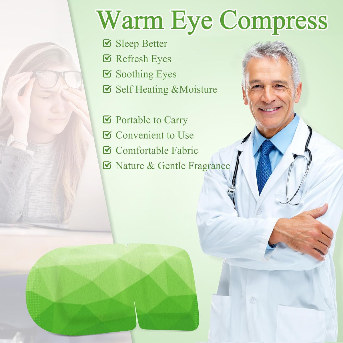 Steam Eye Mask Heated Eye Masks For Dry Eyes, Unscented