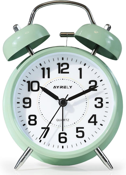 AYRELY® Super Loud Alarm Clock for Heavy Sleepers, 4.5 Inch Twin Bell Retro