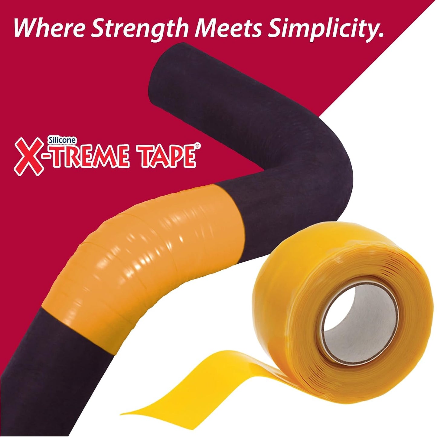 X-Treme Tape Self Fusing Silicone Tape - 1" x 10 Ft Roll - White | Heavy Duty Rubber Electrical Tape, Waterproof, For Automotive, Hose, Pipe, Outdoor & Emergency Repairs, Insulating, Flexible