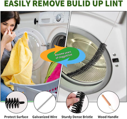 Dryer Vent Cleaner Kit, Refrigerator Coil Brush & Crevice Cleaning Brush | 30 Inch Long Dryer Lint Brush, Washing Machine Cleaning Tools for Household Cleaning, Dryer Trap & Filter
