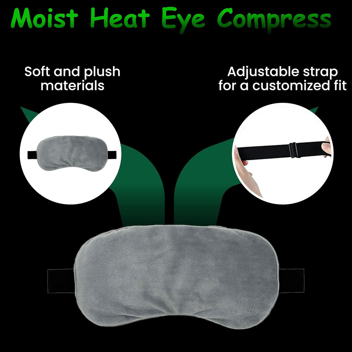Eye Mask Set of 3 - Heated Eye Mask with Weighted Moist Warm Compress for Dry Eyes & Migraine - Cooling Eye Mask with Cold Compress for Irritated Eyes, Dry Eyes, Blepharitis, and Styes