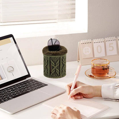 RayLove Glasses Holder for Nightstand, Boho Decor Eyeglass Case, Plush Lined Glasses Holder Stand for Office Desk Organizer