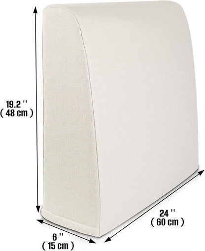 Couch Back Cushions Pillows, Wedge Pillow for Couch & Bed, Back Lumbar Support Pillow, High-Density Foam Backrest Cushion with Linen Cover for Back Pain Relief