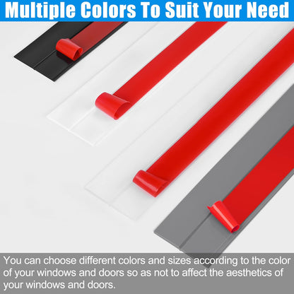 Draft Seal Tape for Doors and Windows 2 in x 20 Ft Silicone Weather Stripping Extra Thick 2mm Door Seal Strip with Strong Adhesive Draft Insulation Stopper Side Seal - Clear