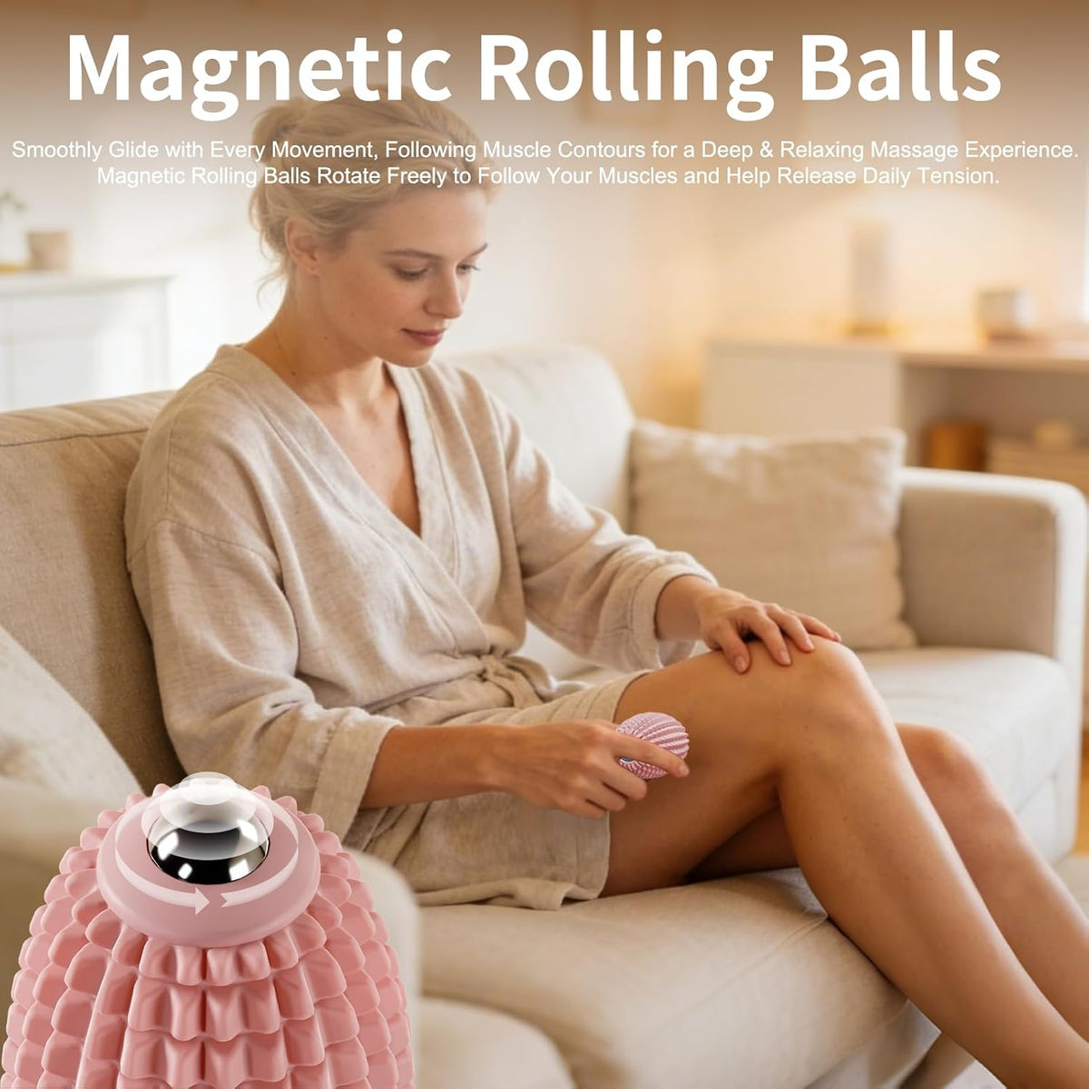 Vibrating Massage Ball for Plantar Fasciitis, Silicone Trigger Point, Myofascial Massage Ball, Deep Tissue Roller for Back, Shoulder, Foot, Muscle Recovery, Hip & Psoas Release Tool (Blue)