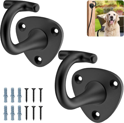 Dog Leash Hooks for Wall Black Dogs Leash Wall Mount Dog Hook for Leashs for Secure and Escape-Proof Hook for Lead Management