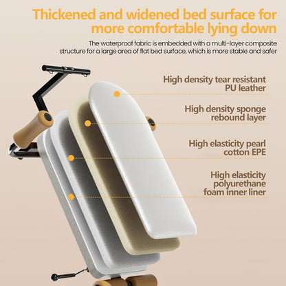 Lumbar Decompression Table with Cervical Traction, Height & Length Adjustable Back Stretcher Machine with Foam Rollers, 330lbs Capacity Spine Stretcher for Pain Relief & Spinal Alignment