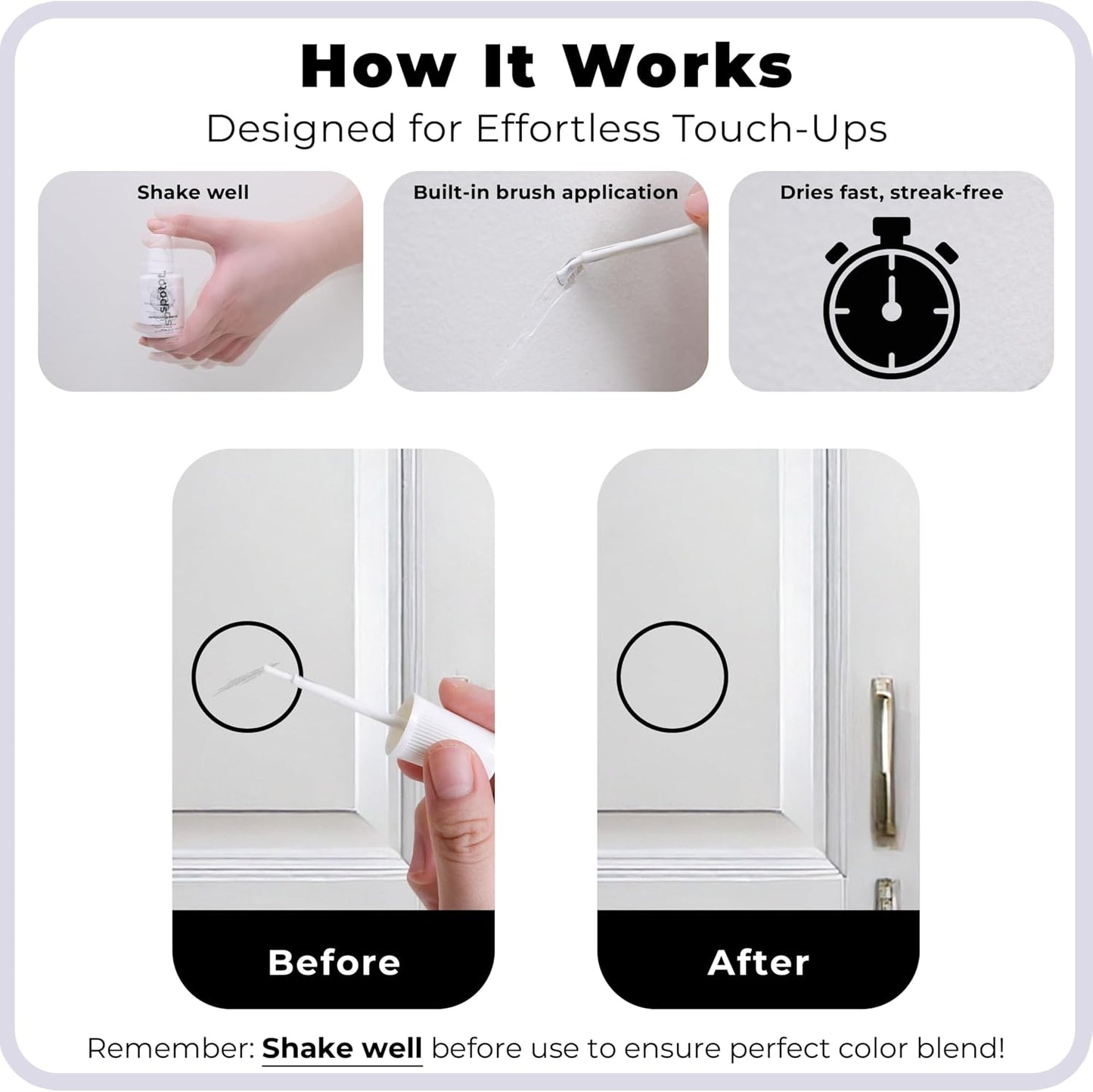 spot. Touch-Up Paint | Matte Finish for Cabinets, Walls, Doors & Furniture | Multi-Tone Beige Repair Kit | Quick-Dry, Self-Priming, Low-Odor, Eco-Friendly | No-Sanding or Primer Needed | 3 Pack