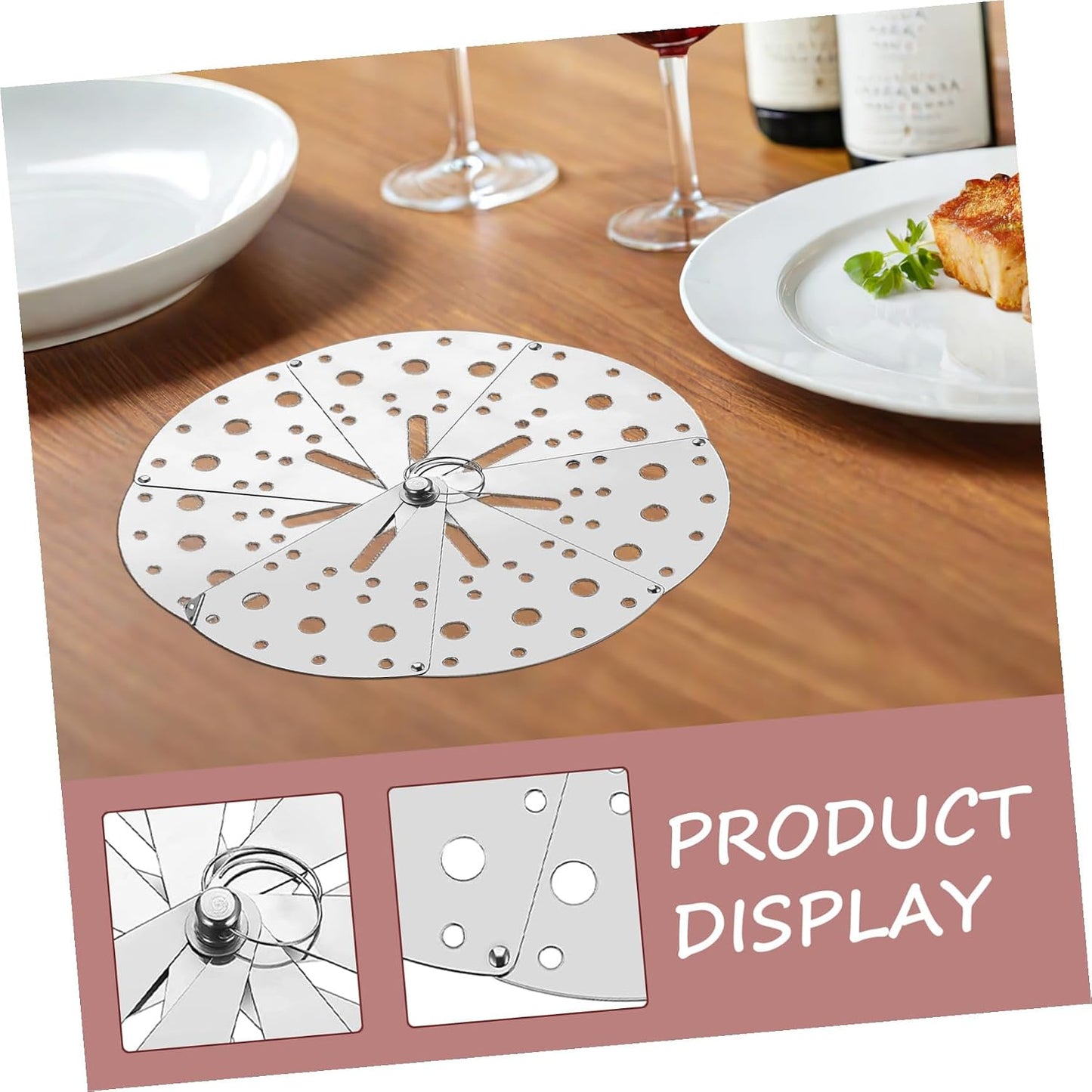 TIDTALEO Adjustable Stainless Steel Spill Stopper Lid, Kitchen Anti-Spill Overflow Cover with Expandable Design, Household Pot Splash Protector for Cooking and Soup Pots