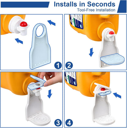 Laundry Detergent Dispenser Cup Holder, No Drip Laundry Detergent Holder with Easy Press Nozzle Switch, Laundry Cup Holder and Drip Tray for Liquid Detergent Dispenser, Laundry Room Organization
