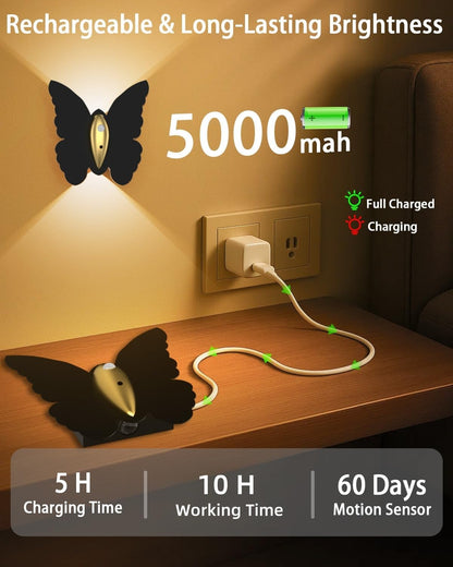 Eneru Motion Sensor Wall Sconce Set of 2, Rechargeable Wall Lights, Indoor