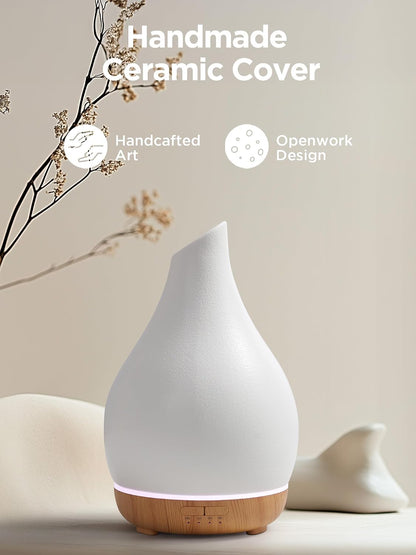 InnoGear 150ml Ceramic Essential Oil Diffuser, Diffusers for Home, White