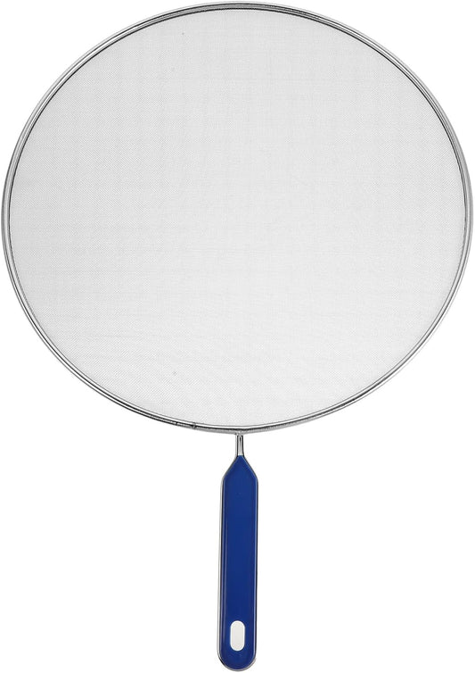 Splatter Screen for Frying Pan - 18.5" Stainless Steel Grease Splatter Guard with Fine Mesh & Heat-Resistant Handle - Oil Splash Shield for Bacon Frying and Cooking