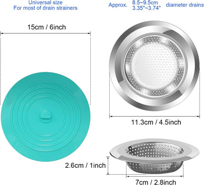 Shower Drain Hair Catcher Tub Stopper, V-TOP Drain Cover for Shower to Catcher Hair, Silicone Bathtub Drain Plug Suit for Bathroom Kitchen and Laundry, 4 Pack
